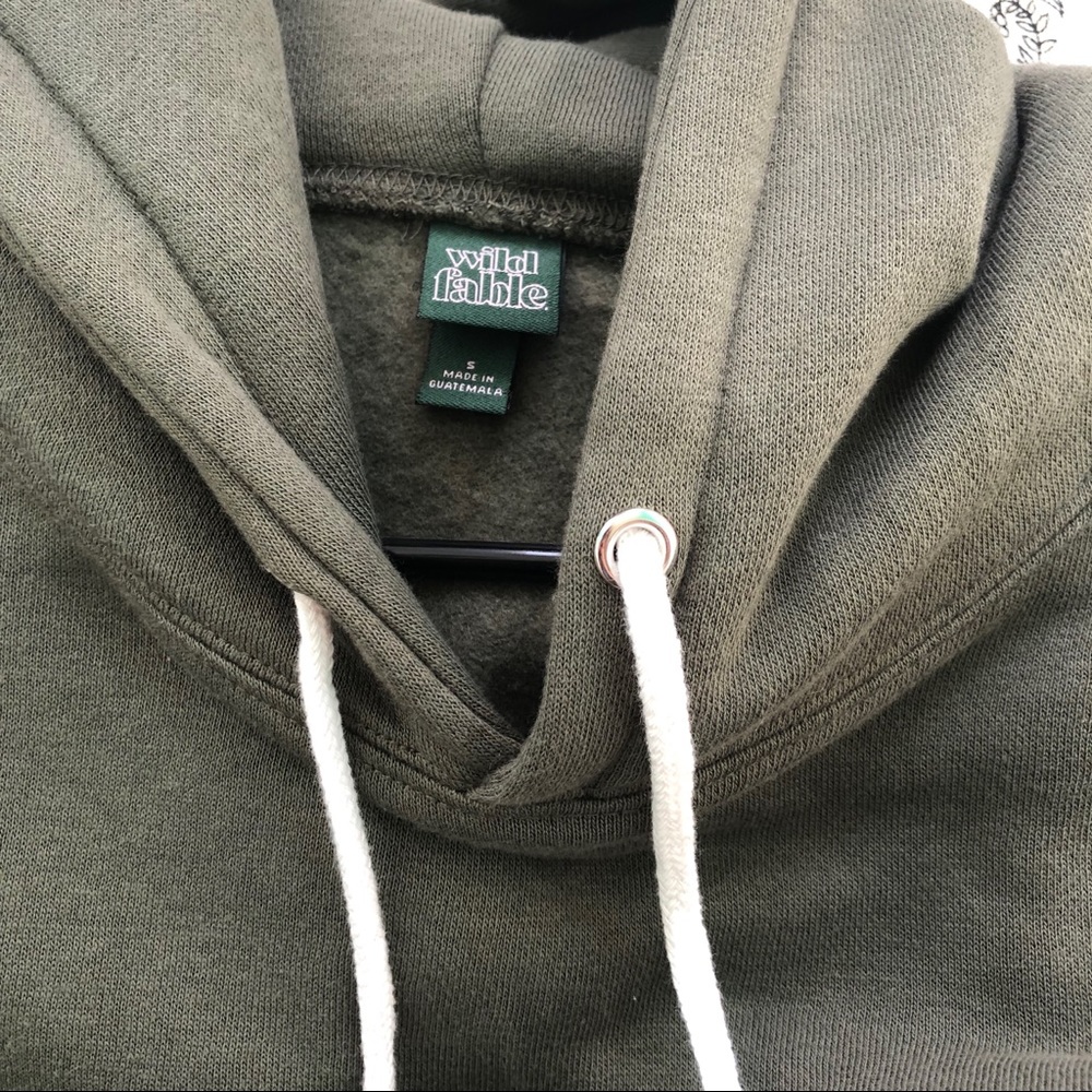 wild fable target crop olive green hoodie